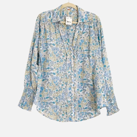 Free People Wild Gardenia Blouse Garden Combo Size Small NWT - Picture 5 of 6